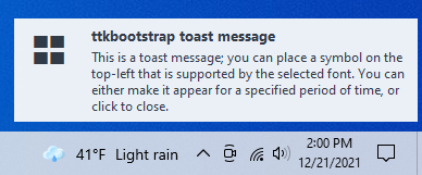 toast notification