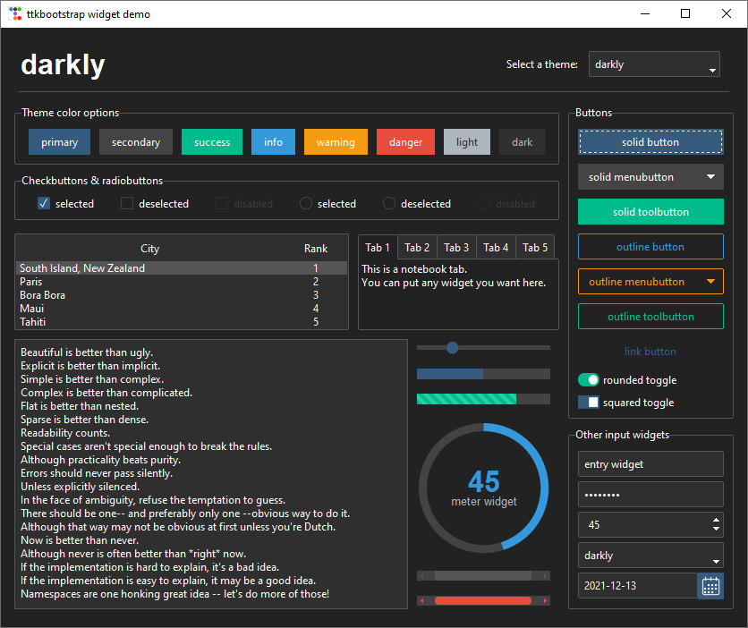 darkly theme